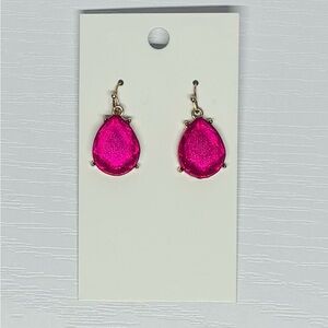 Pink and Gold Teardrop Earrings